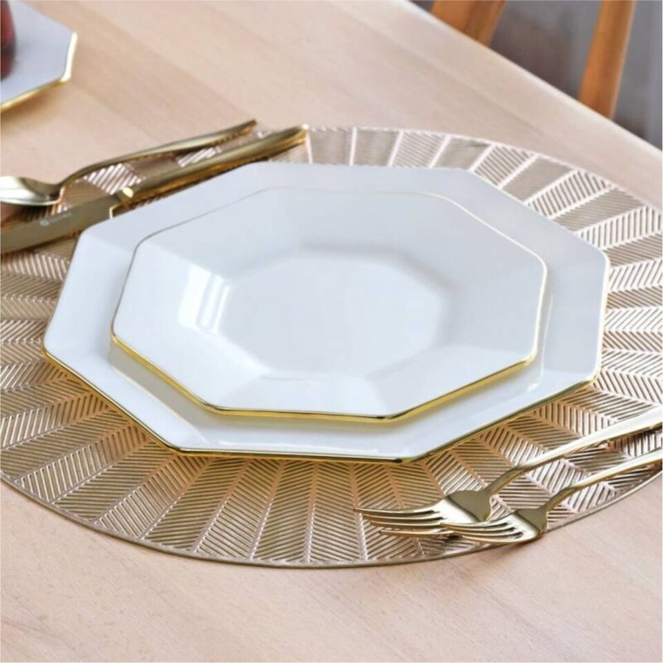 Glore Sekizgen Krem 28 Parça Tea Time