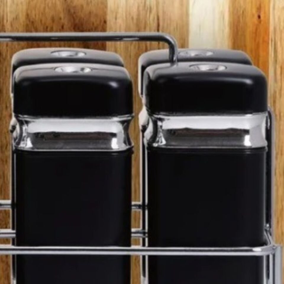 Şener P/Cam-401098 Paçi-Fiona 6Lı Dnr Std Siyah Gümüş Baharatlık