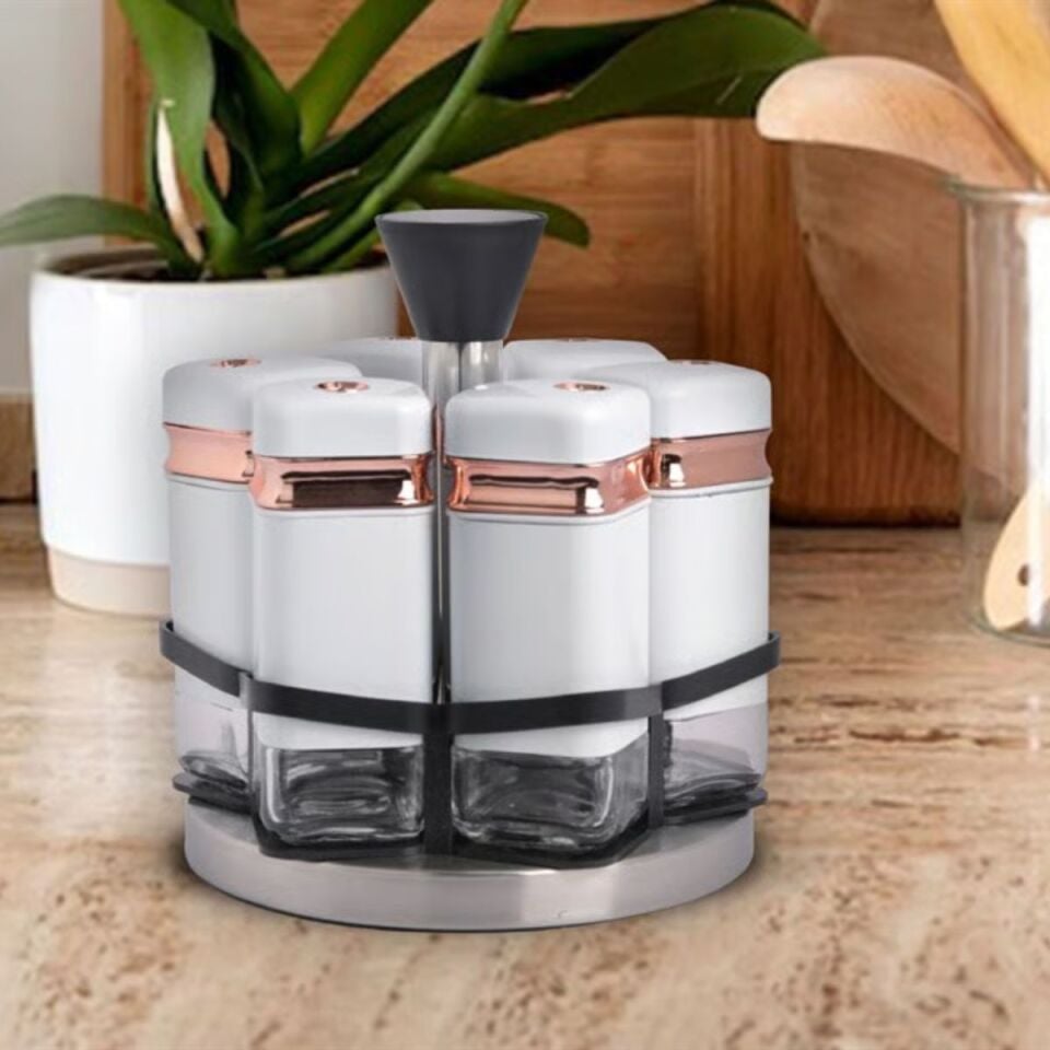 Şener P/Cam-401033 Paçi-Fiona 6Lı Dnr Std Beyaz Bakır Baharatlık