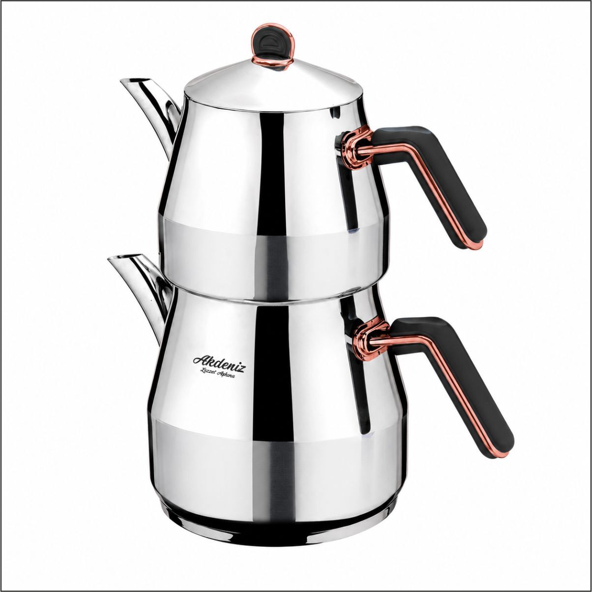 AKDENİZ ELMAS JUMBO SİYAH BAKIR BAK.KULP ÇAYDANLIK AKD523SB