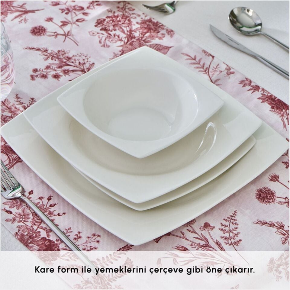Karaca Mensa 24 Parça 6 Kişilik Y, Beyaz