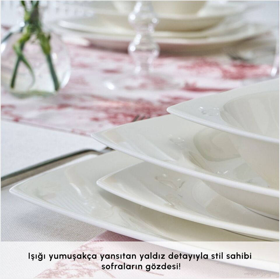 Karaca Mensa 24 Parça 6 Kişilik Y, Beyaz
