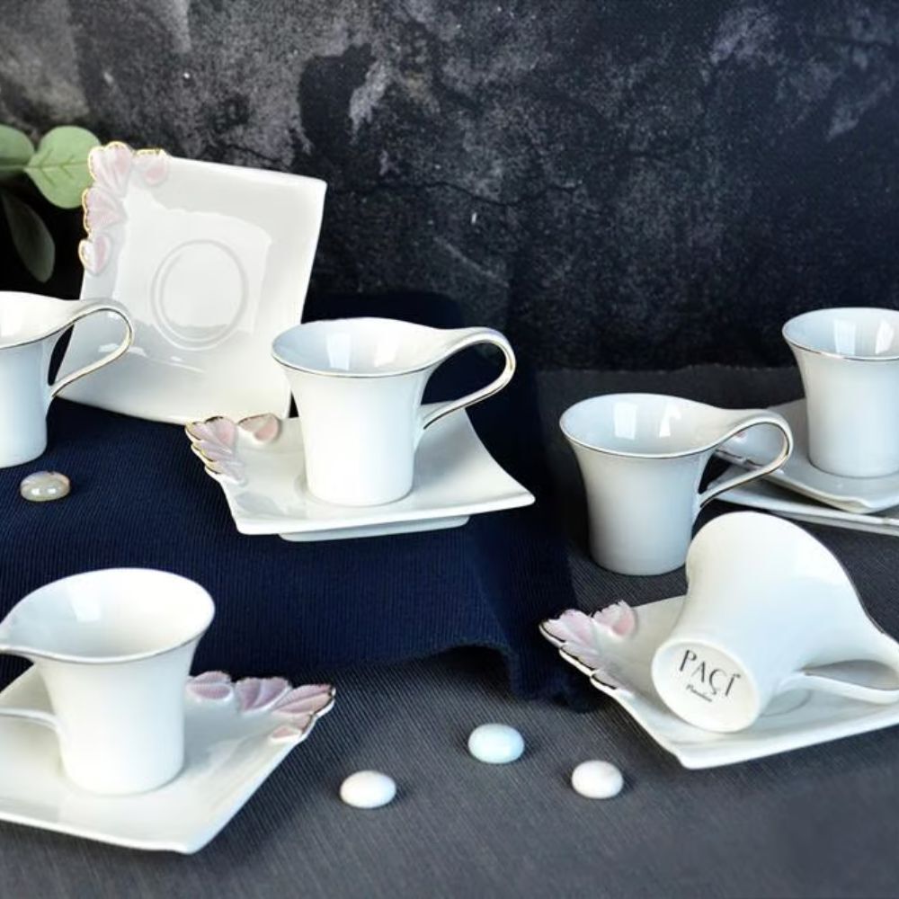 Şener Por-101748Paçi-Renkli Figürlü 6Lı Kahve Fincanı