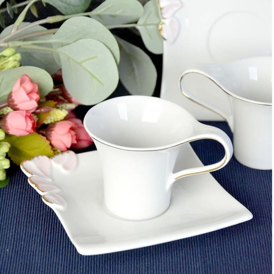 Şener Por-101748Paçi-Renkli Figürlü 6Lı Kahve Fincanı