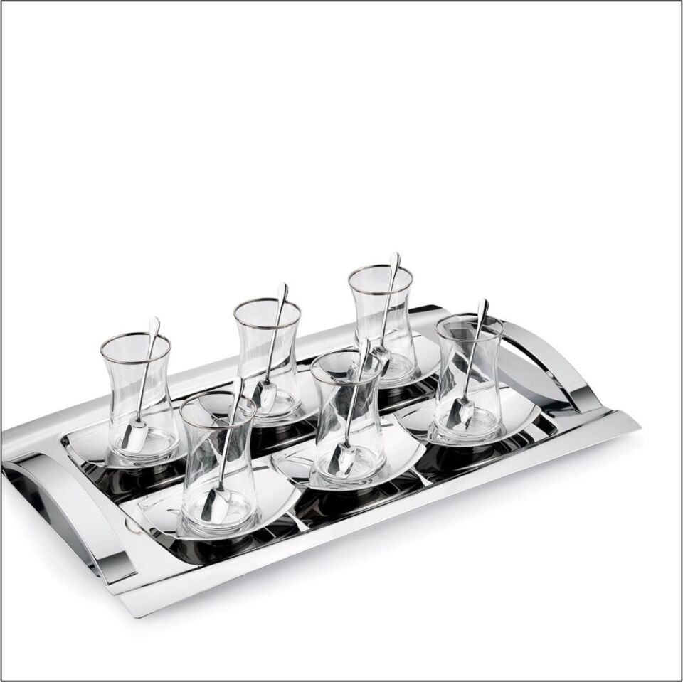 SCHAFER ALLURE ÇELİK ÇAY SETİ 19 PARÇA-GÜMÜŞ