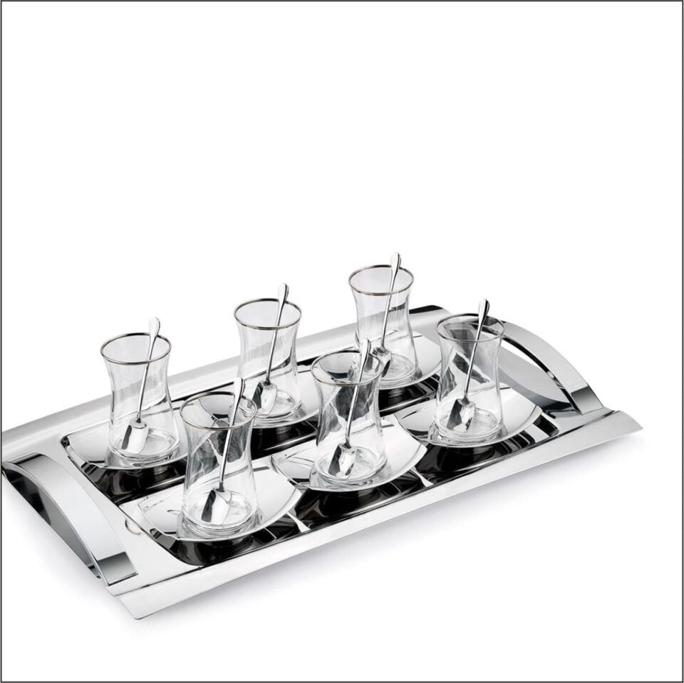SCHAFER ALLURE ÇELİK ÇAY SETİ 19 PARÇA-GÜMÜŞ