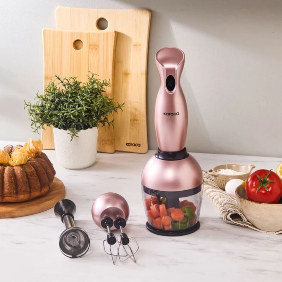 Karaca Pro- Midi Plus 3'lü Blender Set Rosegold 1000w