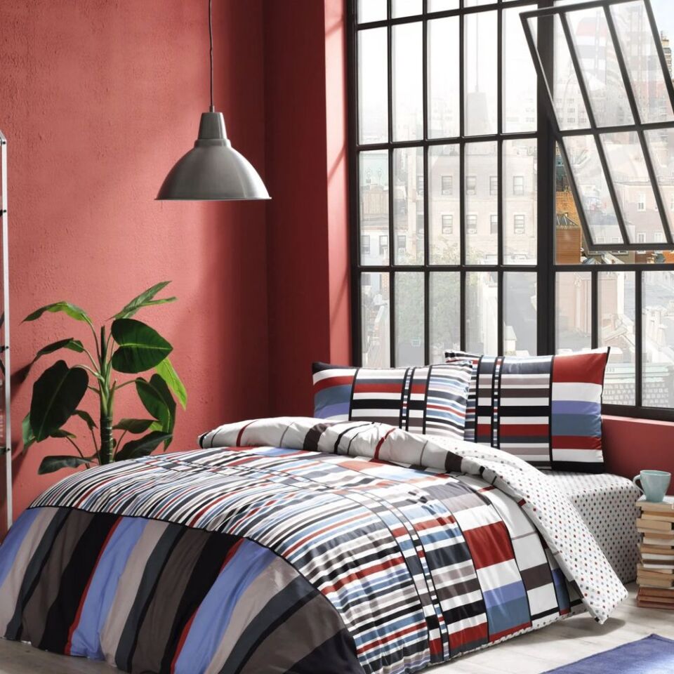 Taç Foster Ranforce Çift Kişilik Nevresim Takımı Mavi