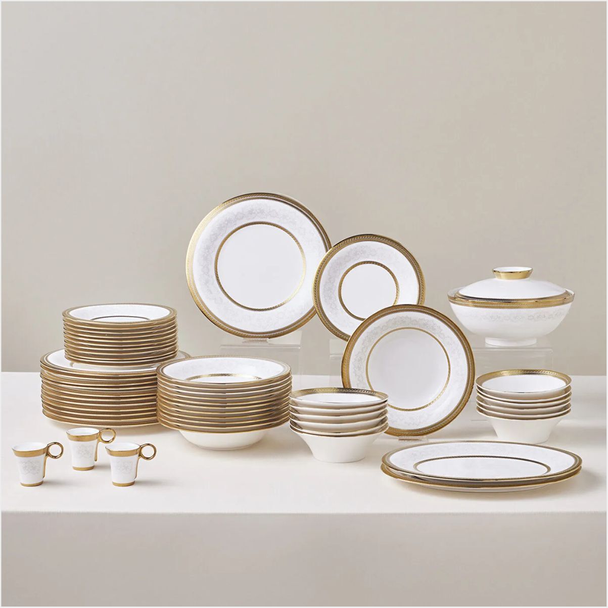 Karaca Royal Bone Charlotte Beyaz Gold