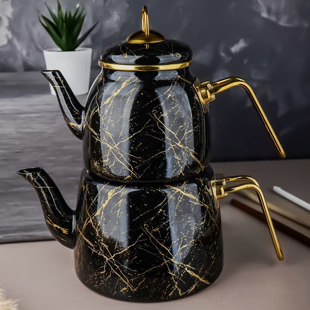 Şener Mtl-200919  Paçi-Elite Class Siyah Kırık Mrmr Çaydanlık