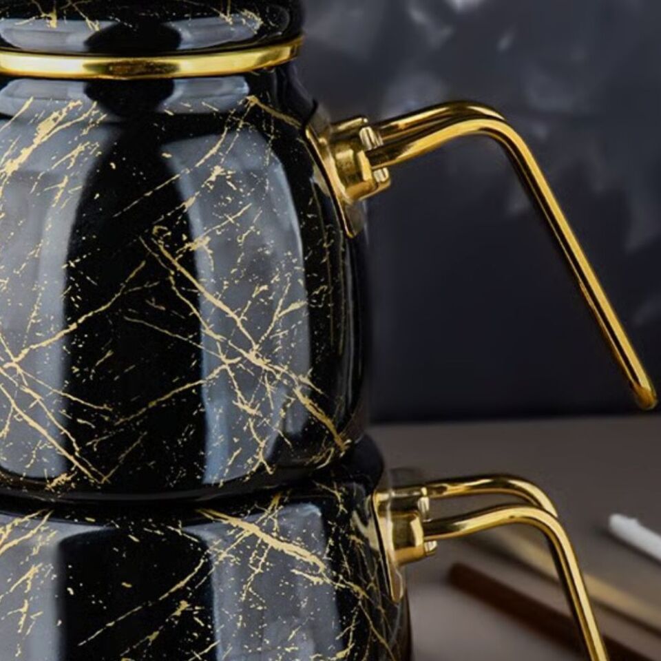 Şener Mtl-200919  Paçi-Elite Class Siyah Kırık Mrmr Çaydanlık