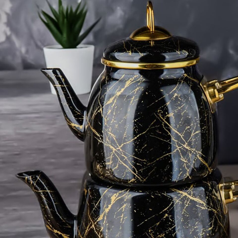 Şener Mtl-200919  Paçi-Elite Class Siyah Kırık Mrmr Çaydanlık