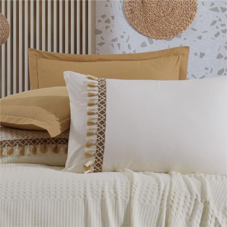 Aran Butik Pike Takımı Tek Kişilik  Bohamlıne / V5 - Ekru