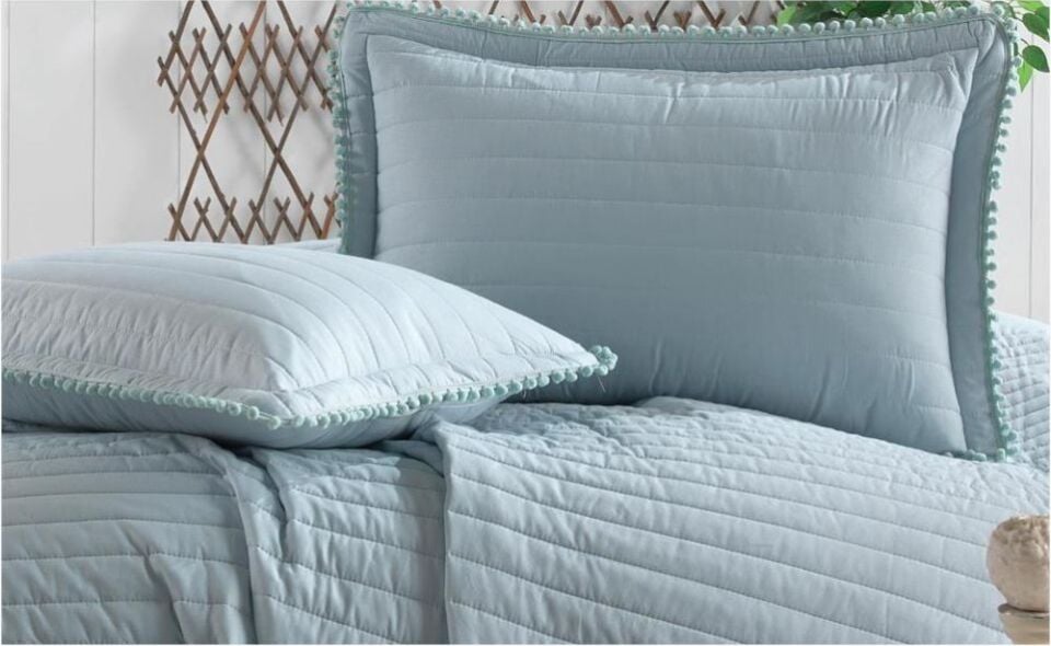 Aran Clasy Çift Kişilik Yatak Örtüsü Pedra V4 Turkuaz