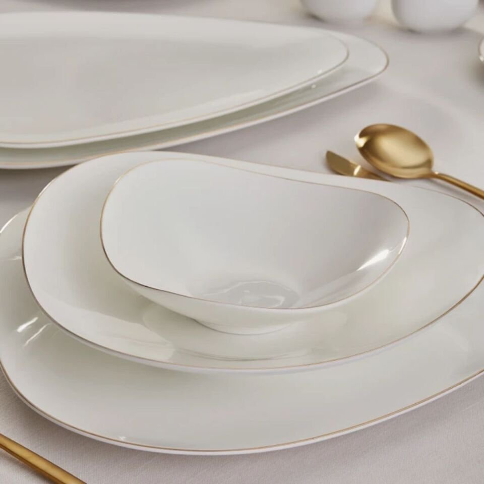Karaca Fine Pearl Extra Tristan 62 Parça 12 Kişilik Yemek Takımı