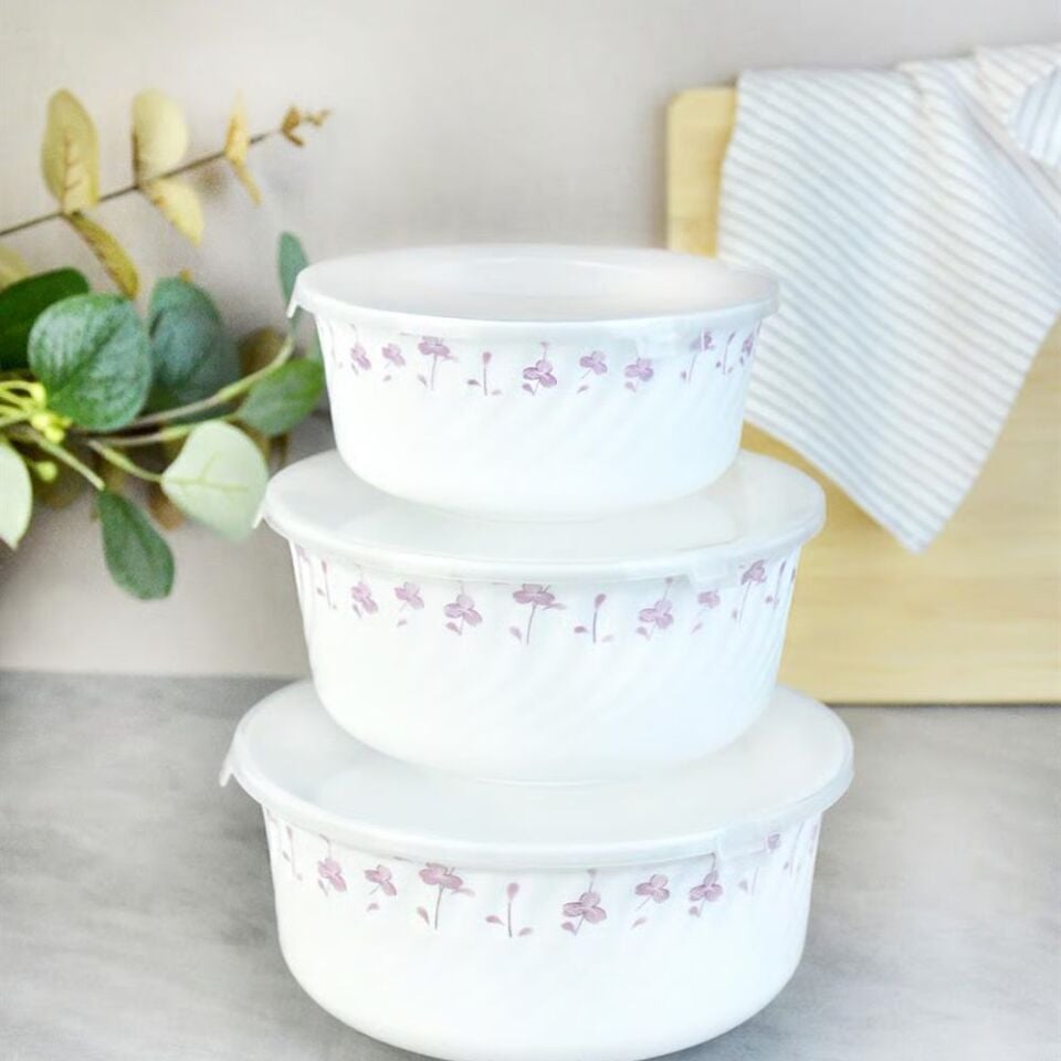 Şener Cam-401144 Paçi-Opal 3Lü Plastik Kapaklı Saklama