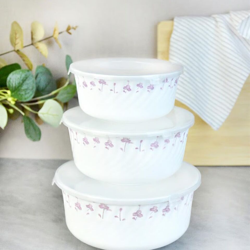 Şener Cam-401144 Paçi-Opal 3Lü Plastik Kapaklı Saklama