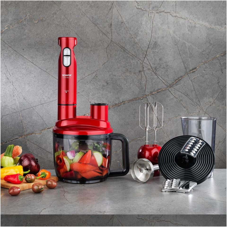 SCHAFER CHEF BLEND MEGA BLENDER SET-KIRMIZI