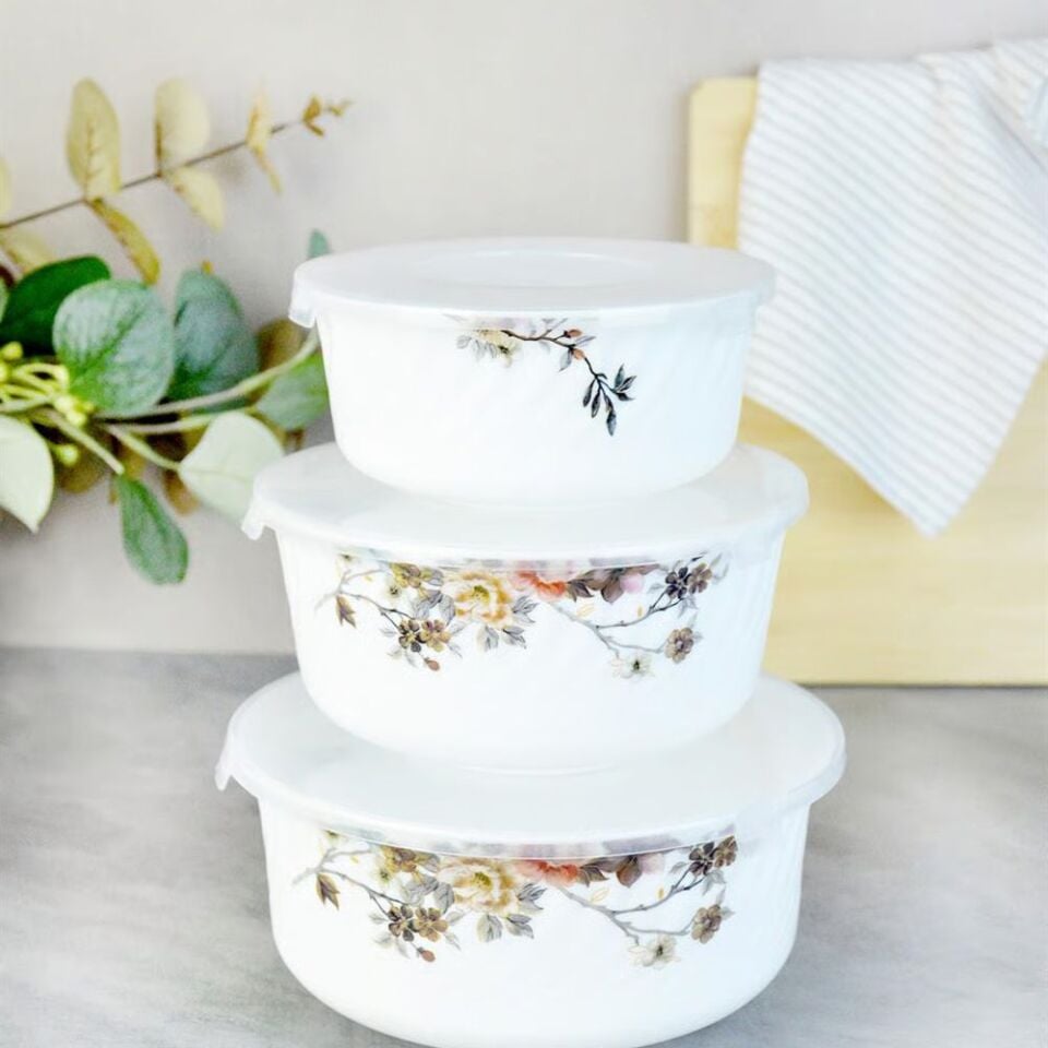 Şener Cam-401146 Paçi-Opal 3Lü Plastik Kapaklı Saklama