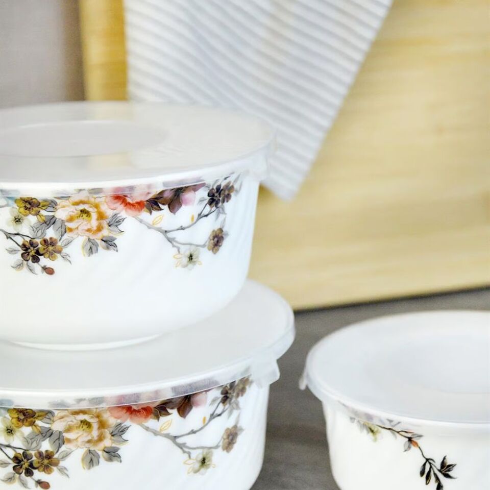 Şener Cam-401146 Paçi-Opal 3Lü Plastik Kapaklı Saklama