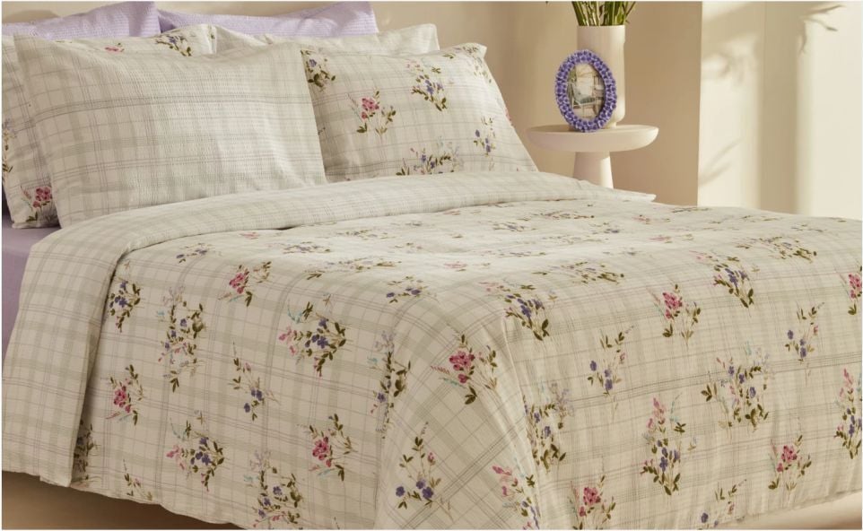 Karaca Home Minella %100 Pamuk Soft Touch Çift Kişilik Nevresim Takımı Lila