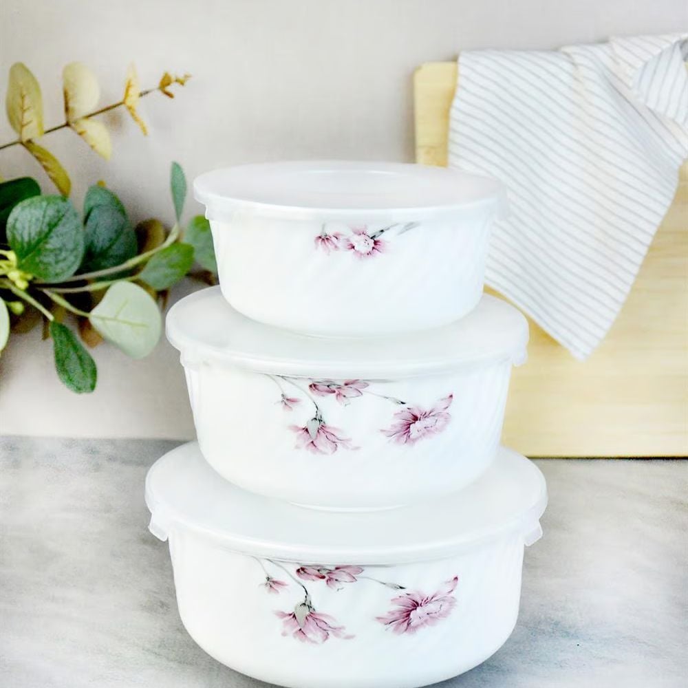 Şener Cam-401147 Paçi-Opal 3Lü Plastik Kapaklı Saklama