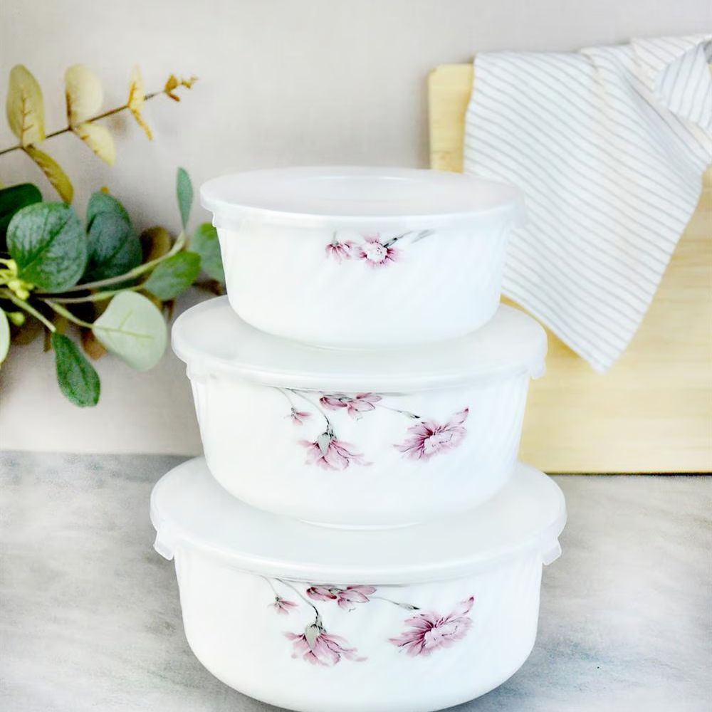 Şener Cam-401147 Paçi-Opal 3Lü Plastik Kapaklı Saklama