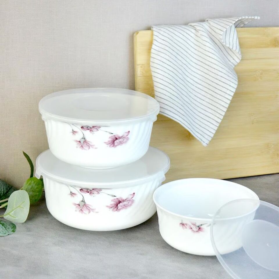 Şener Cam-401147 Paçi-Opal 3Lü Plastik Kapaklı Saklama