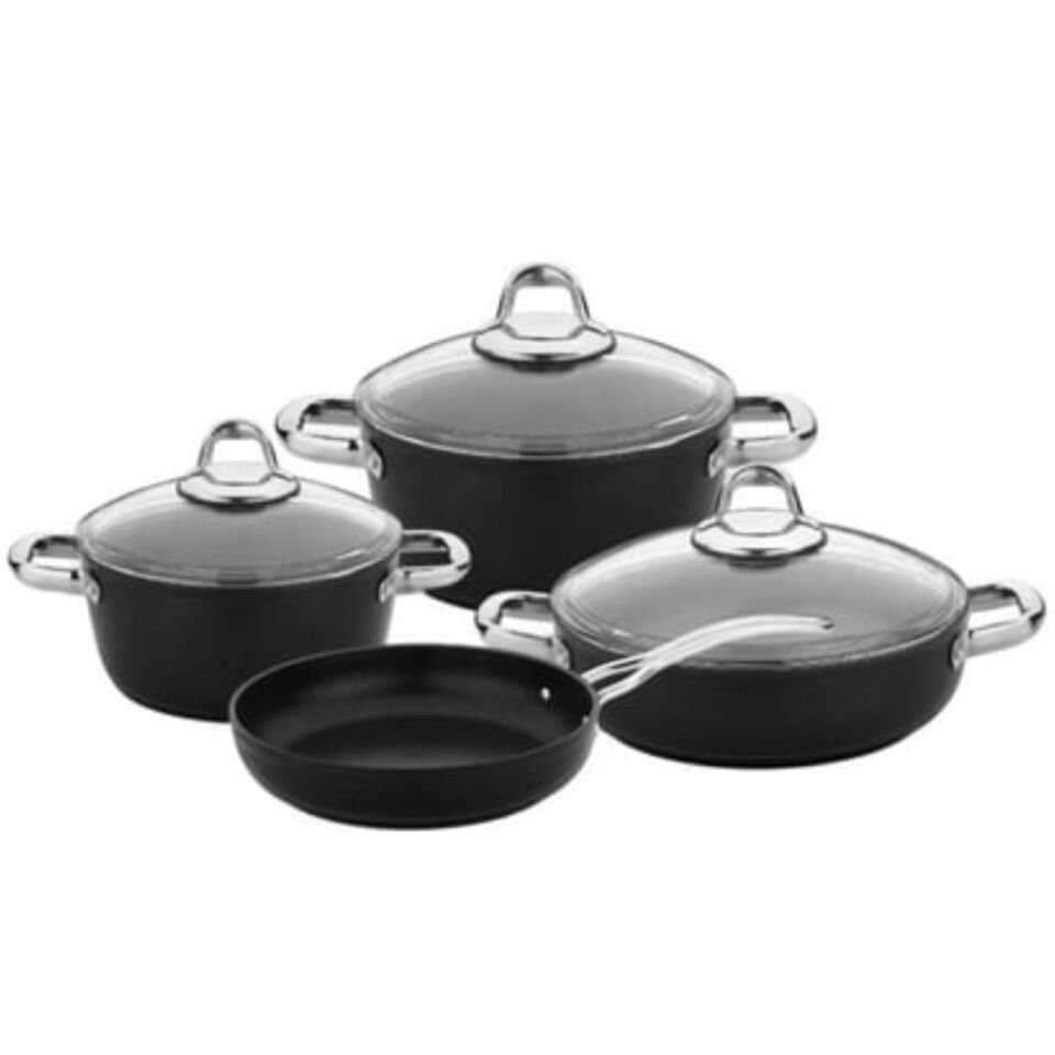 Safınox  7 Parça Tıtanıum Teflon Set İnd.Tab.Perçin Kulplu