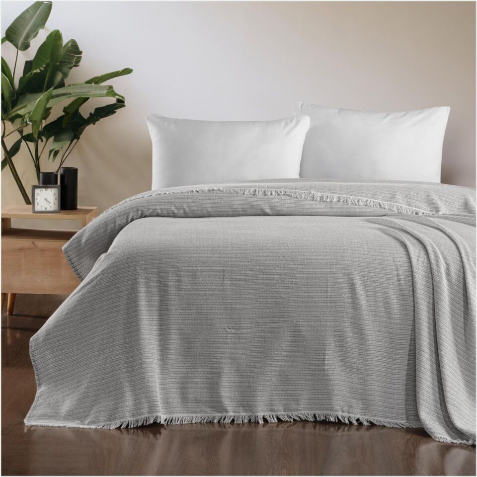 SCHAFER HOME LUCA ÇİFT KİŞİLİK PİKE 200X220 CM 1 PARÇA-GRİ