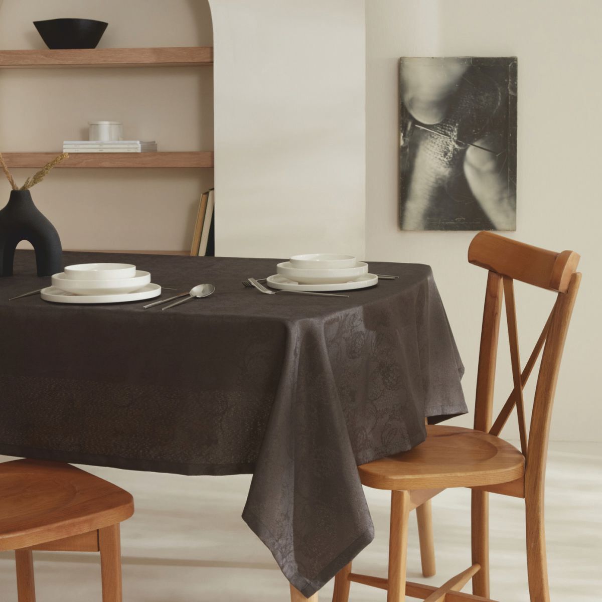 Karaca Elızabeth Masa Örtüsü 140X200 Antrasit