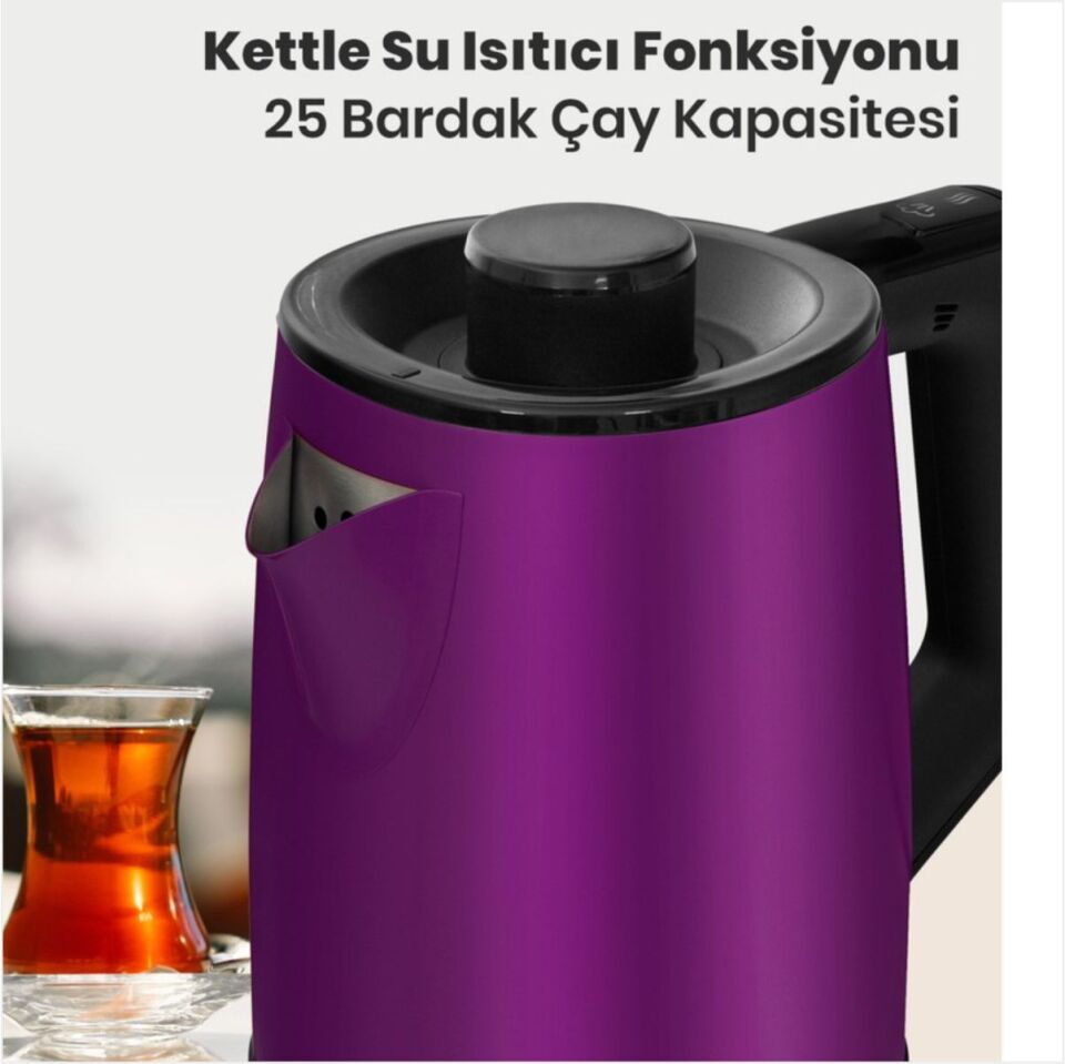 Goldmaster IN-6302V TeaChef Violet 2200 W Çelik Çay Makinesi