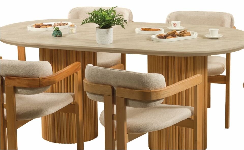 Pena Masa 90X180 Traverten/Meşe