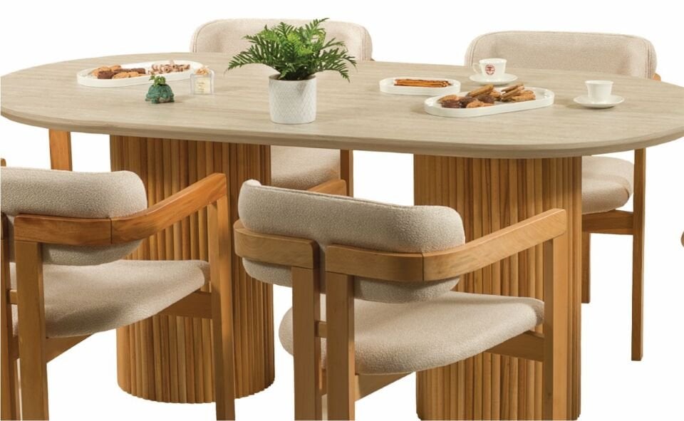 Pena Masa 90X180 Traverten/Meşe