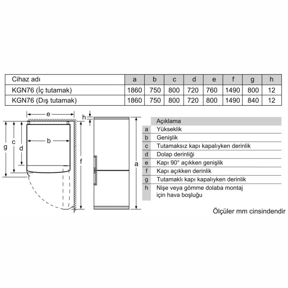 Profilo BD3076WECN Kombi No Frost Buzdolabı