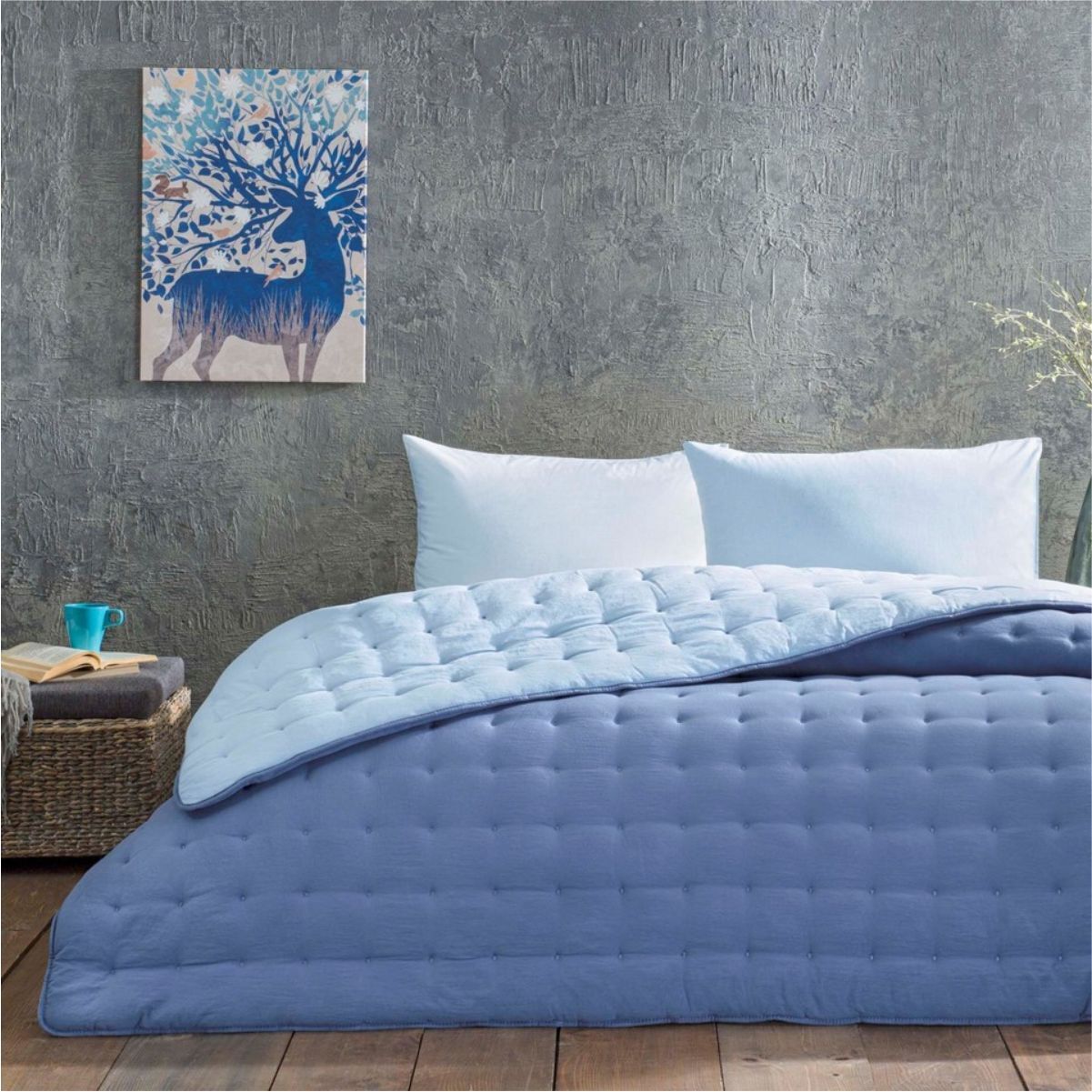 Taç Donna Çift Kişilik Sleeper Uyku Seti Mavi