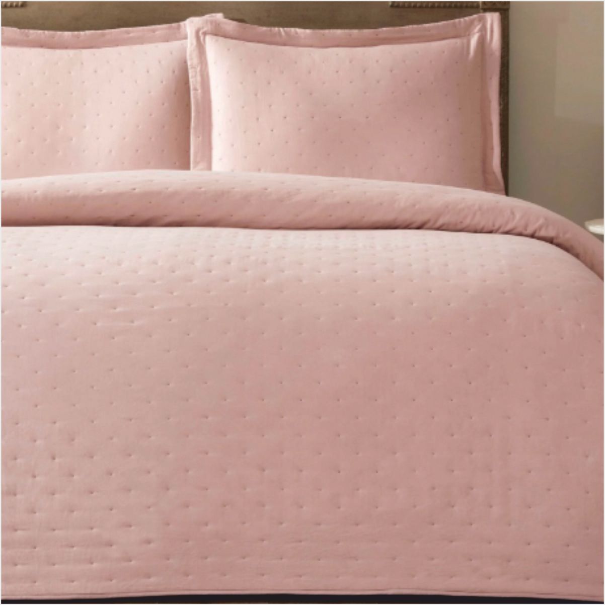 Taç Rıta Yatak Örtüsü Çift Kişilik Pudra