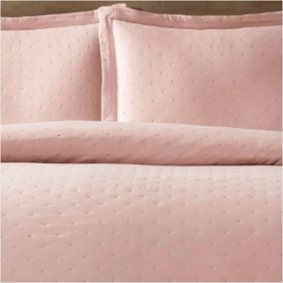 Taç Rıta Yatak Örtüsü Çift Kişilik Pudra