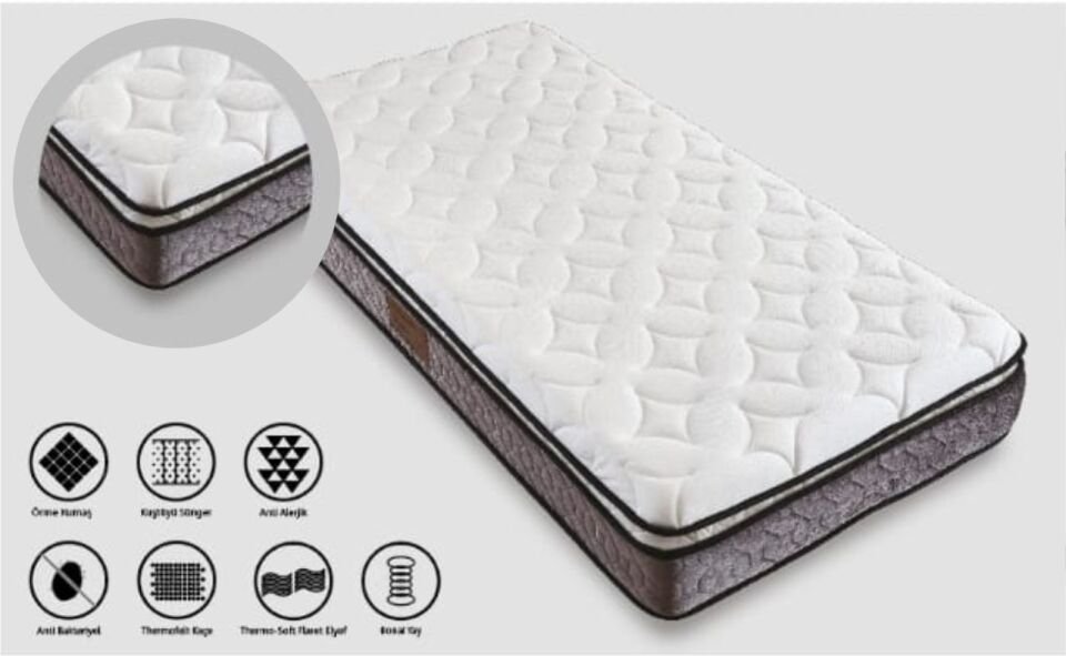 Toma Katre Baza Yatak Set 100X200 Gri