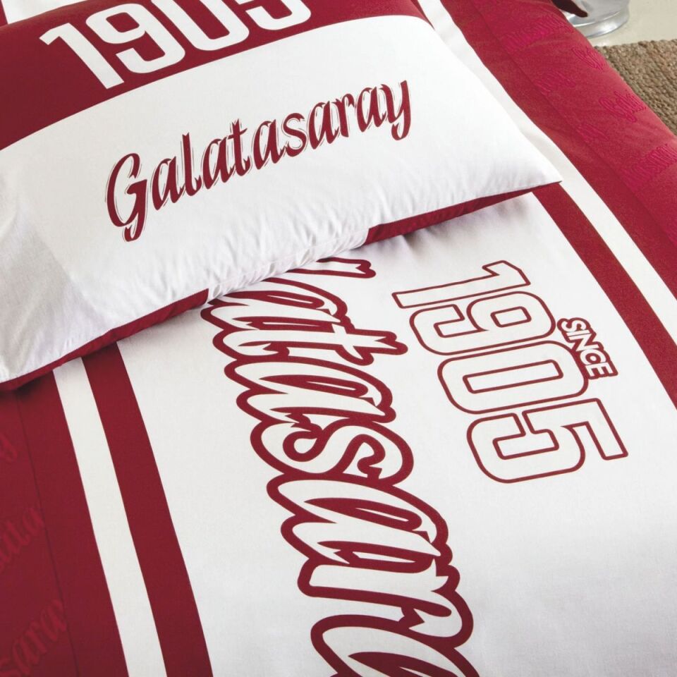 Taç Lisanslı Galatasaray 1905 Glow Tek Kişilik Pamuk Nevresim Takımı