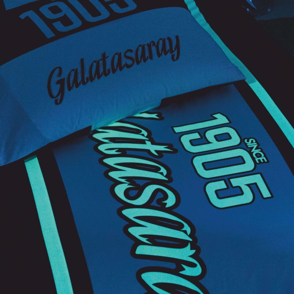 Taç Lisanslı Galatasaray 1905 Glow Tek Kişilik Pamuk Nevresim Takımı