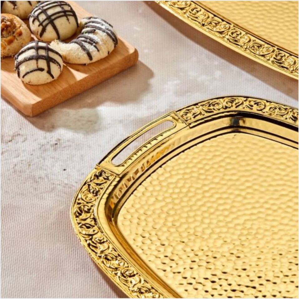 COOKER CKR3567  2Lİ ÇİÇEK DESEN TEPSİ