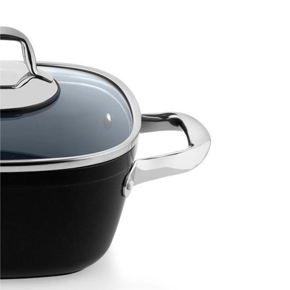 Schafer Gastronomie Master Seramik Derin Tencere 26Cm-Siyah/Gri