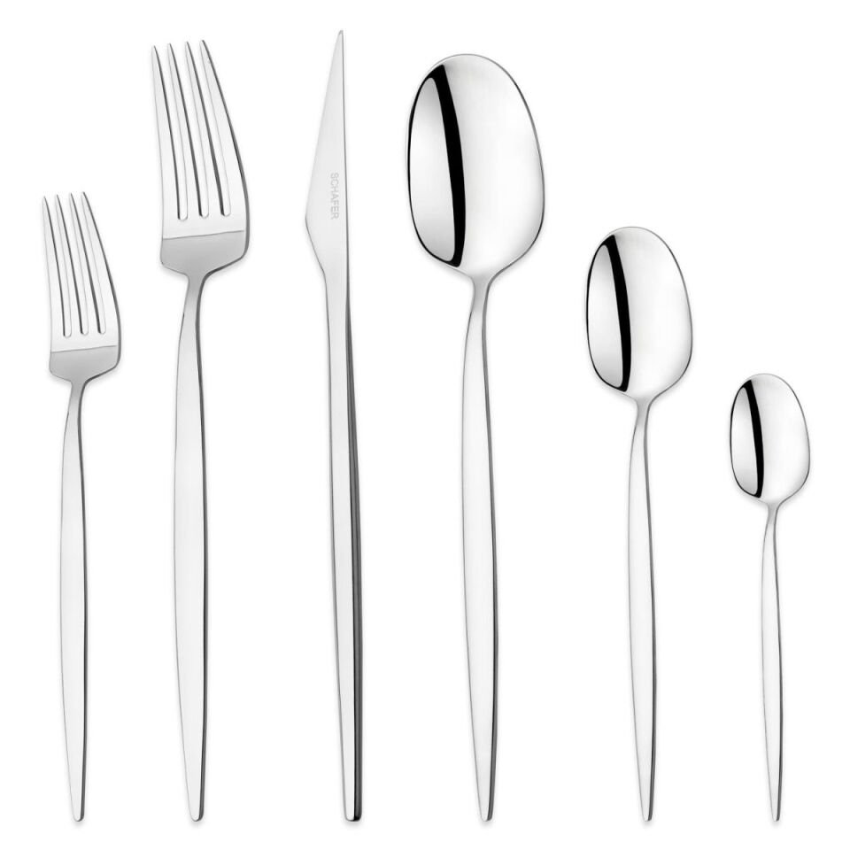 Schafer Hamburg 72 Parça Çatal Kaşık Bıçak Takımı-Gümüş05