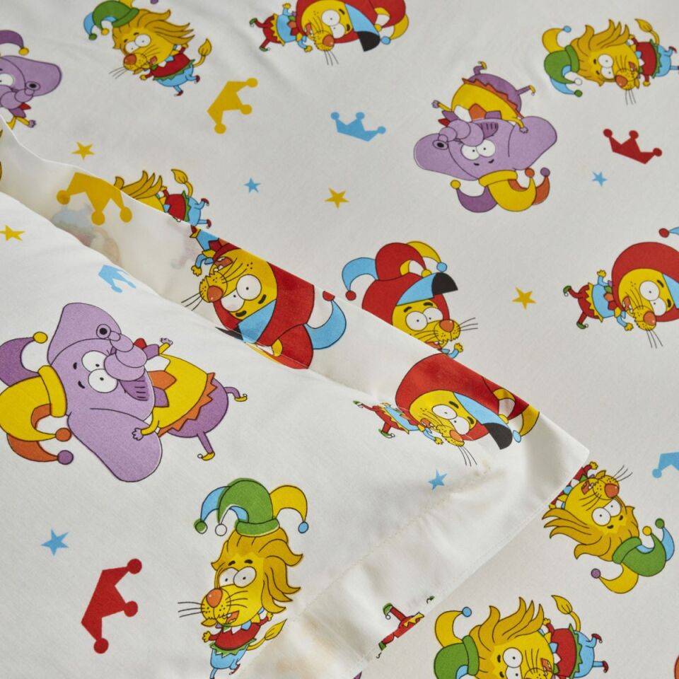 Karaca X Kral Şakir Cırcus Tek Kişilik Çarsaf Takımı Beyaz