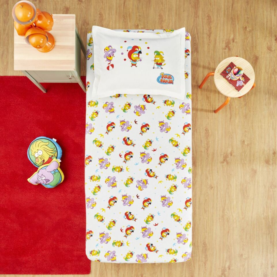 Karaca X Kral Şakir Cırcus Tek Kişilik Çarsaf Takımı Beyaz