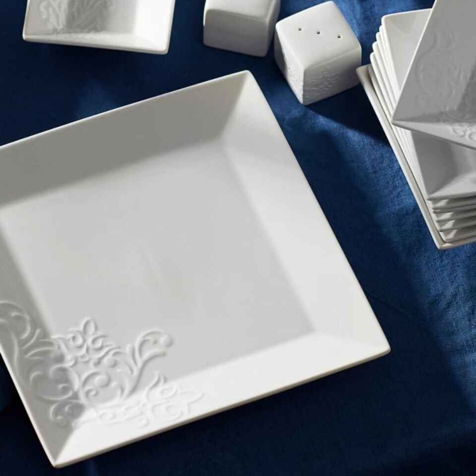 Karaca Trend Emboss Green 32 Parça Kahvaltı Seti Kare