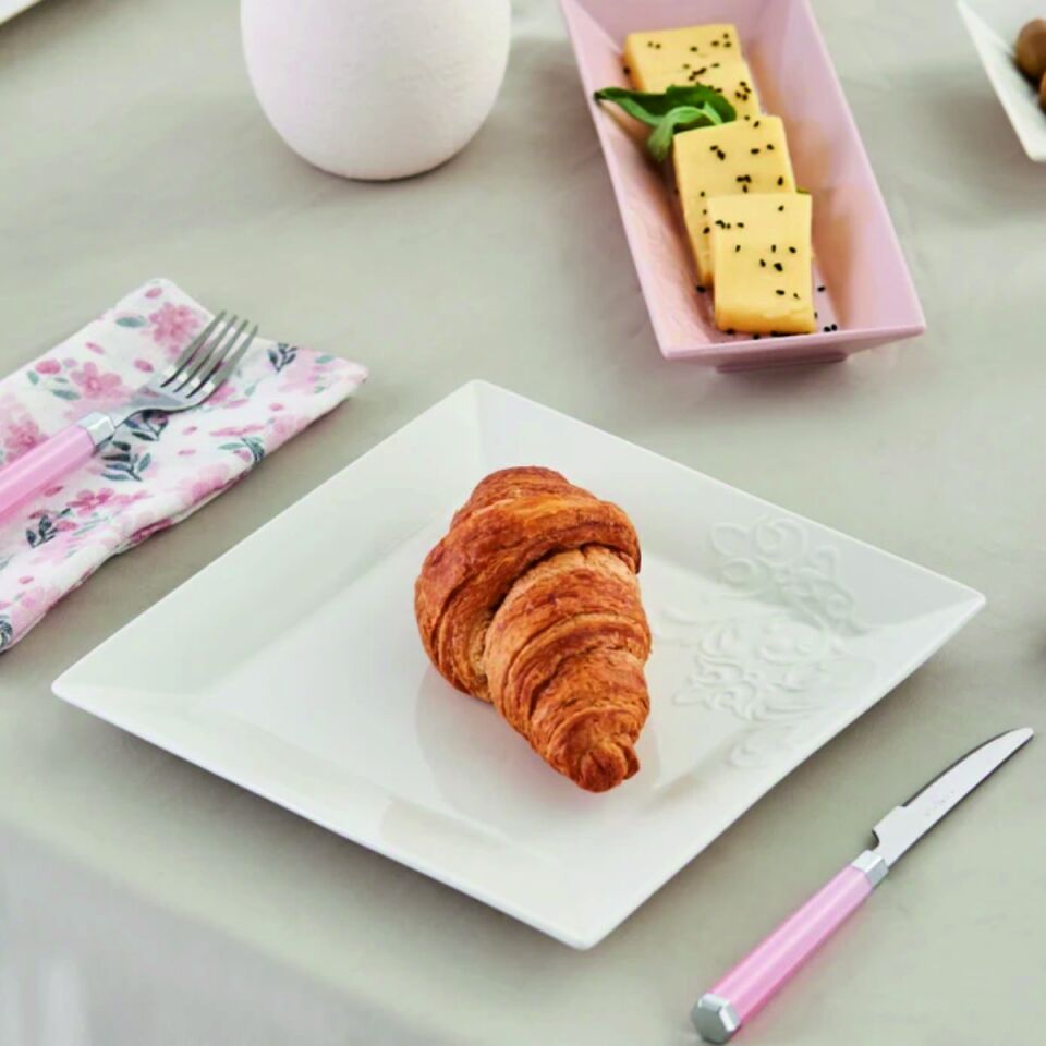 Karaca Trend Emboss Pınk 32 Parça Kahvaltı Seti Kare