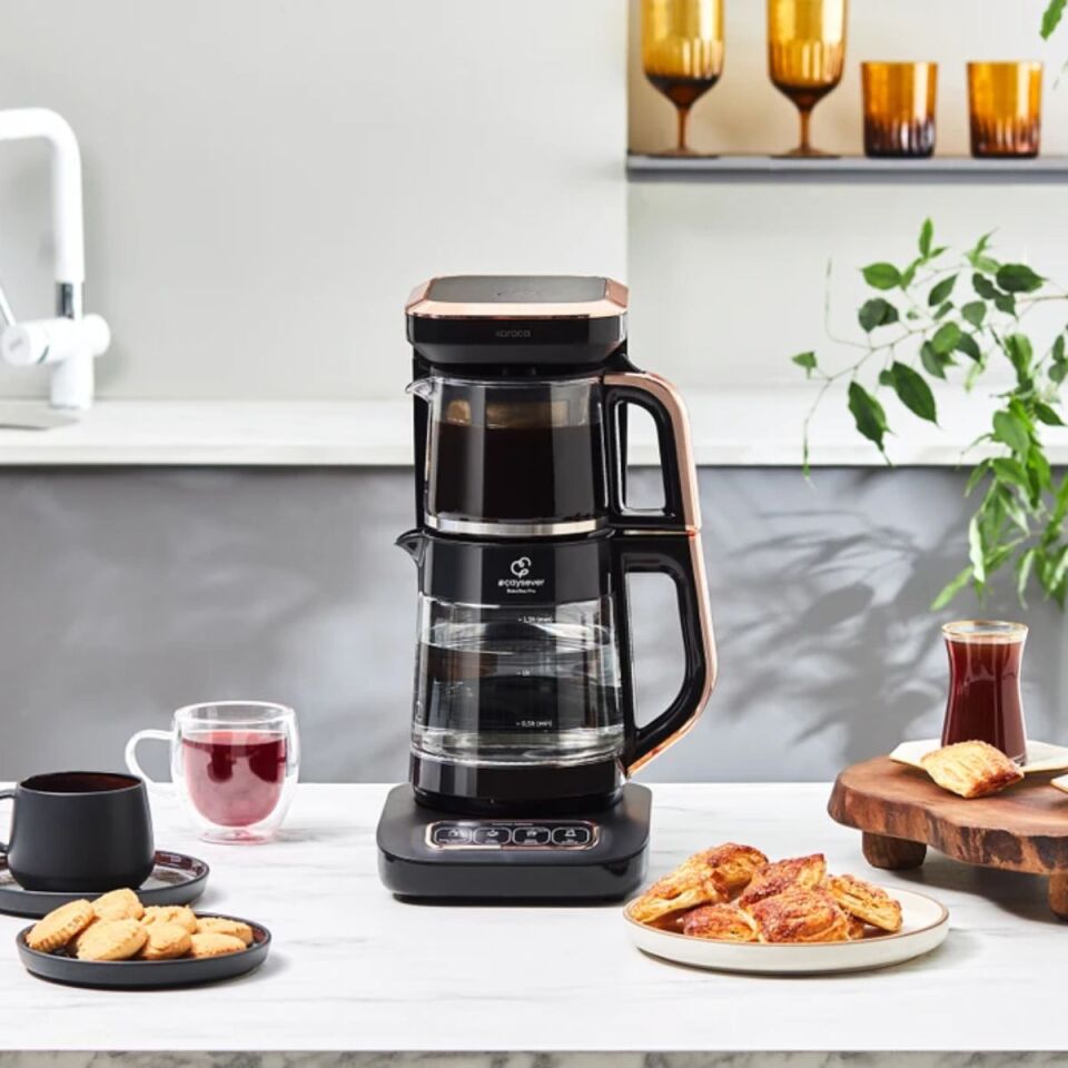 Karaca Çaysever Robotea Pro 4in1 2500 W Black Copper Konuşan Cam Çay Makinesi