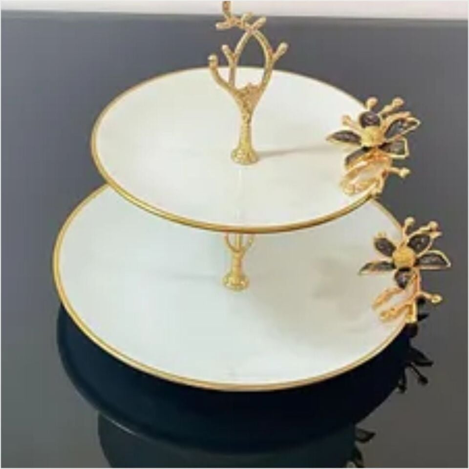ALYUM HOME KURABİYELİK 2 KATLI SİYAH ÇİÇEK